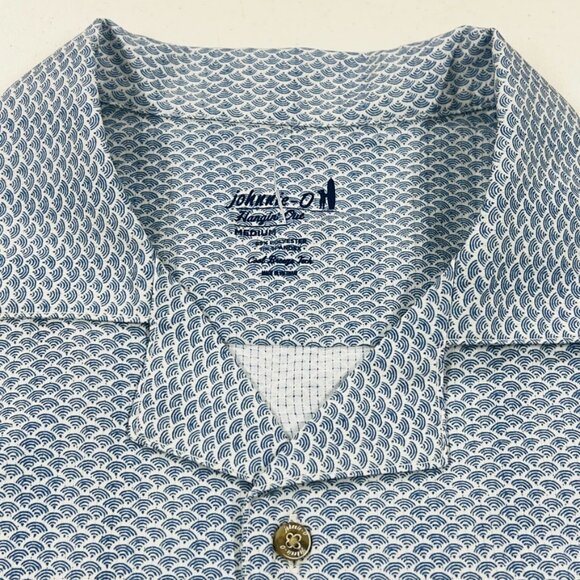 Johnnie O Shackleford Hangin’ Out Short Sleeve Button-Up Medium NWOT Navy Blue - Picture 7 of 14